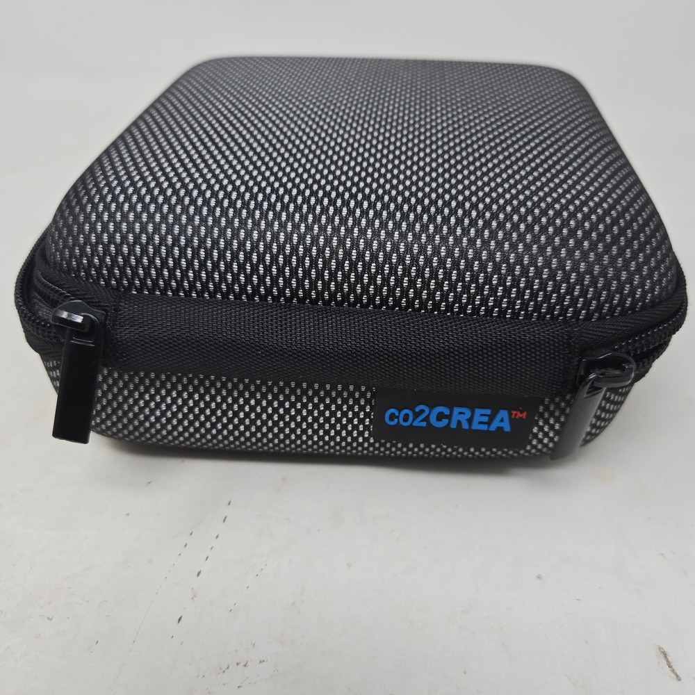 co2CREA Hard Carrying Case Shockproof Protective Travel Bag Black Silver Mesh
